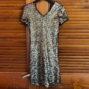 She + Sky Gold Sequin Dress
